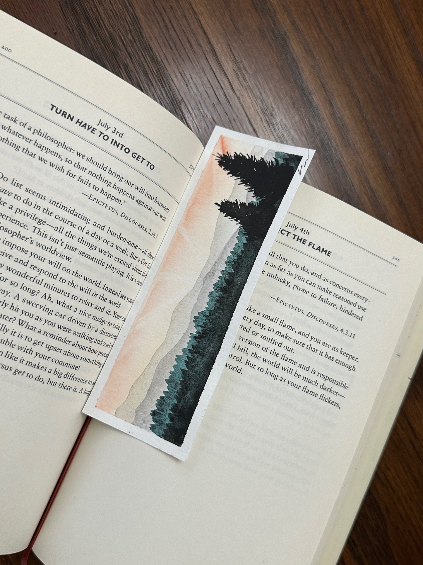 Original Watercolor Forest Bookmark