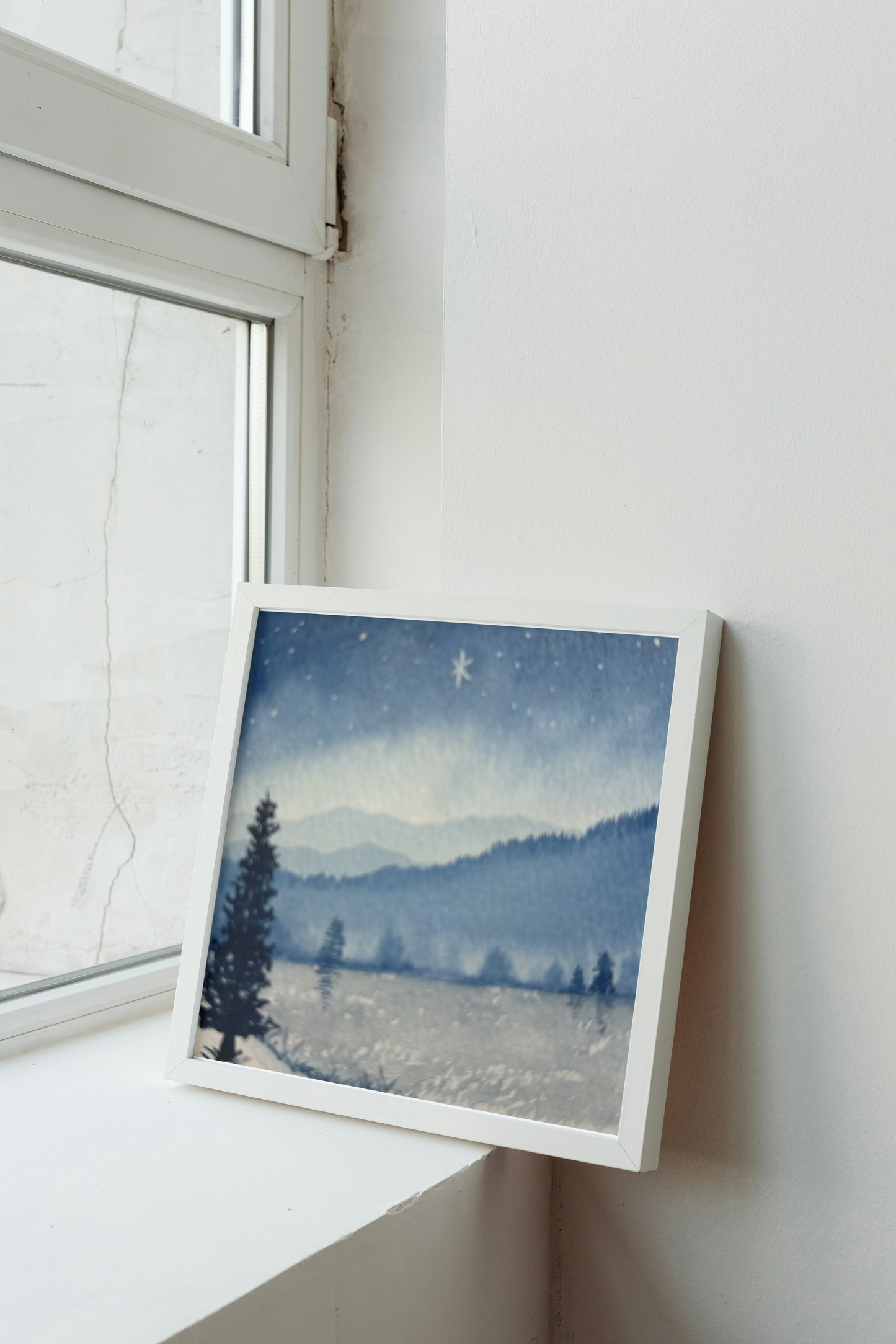 Winter Night Watercolor Painting