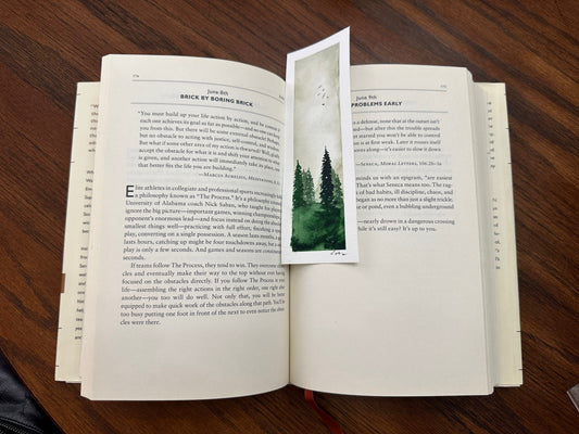 Original Watercolor Forest Bookmark